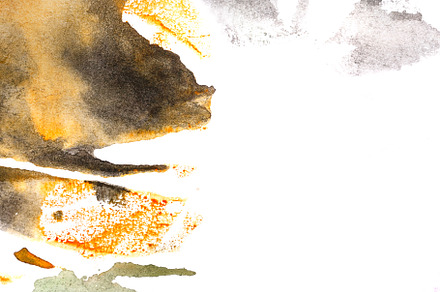 Yellow, black, purple watercolor, an Abstract Photo by Elena Vagengeim
