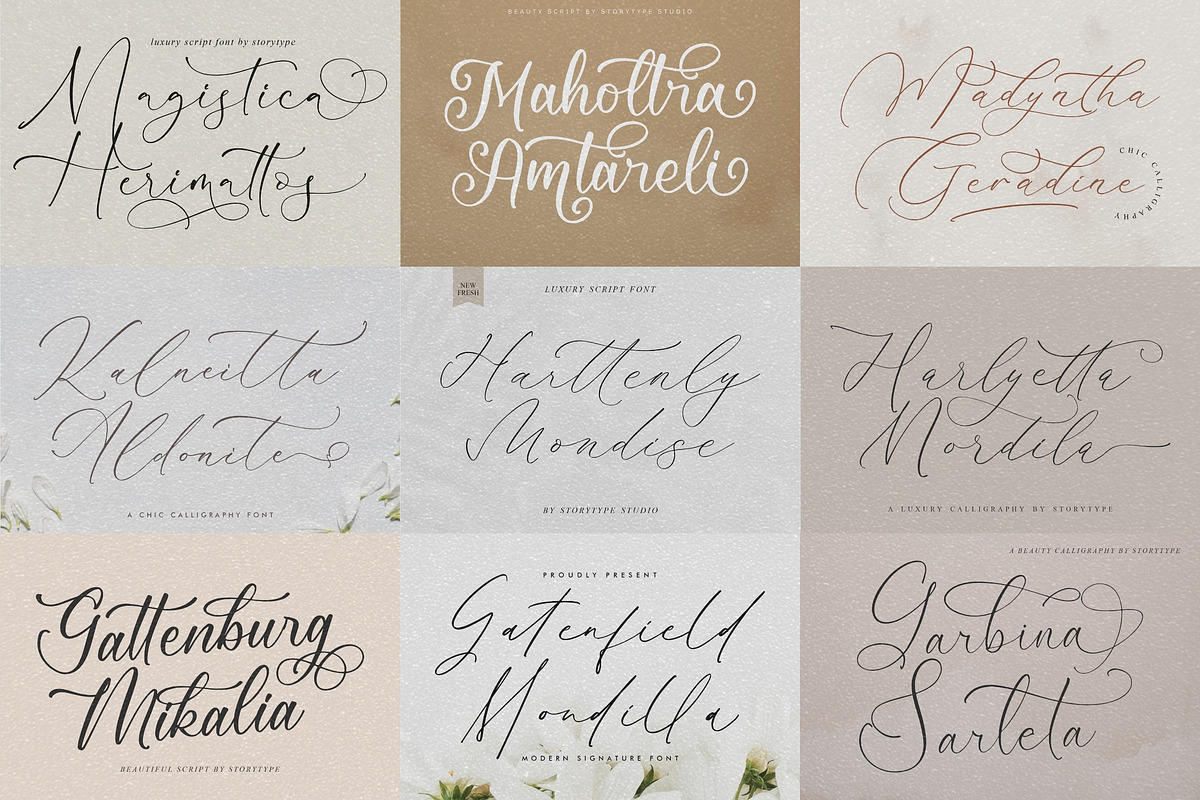 75 Elegant Script Font Bundle, a Script Font by Storytype Studio (Photo 6 of 10)
