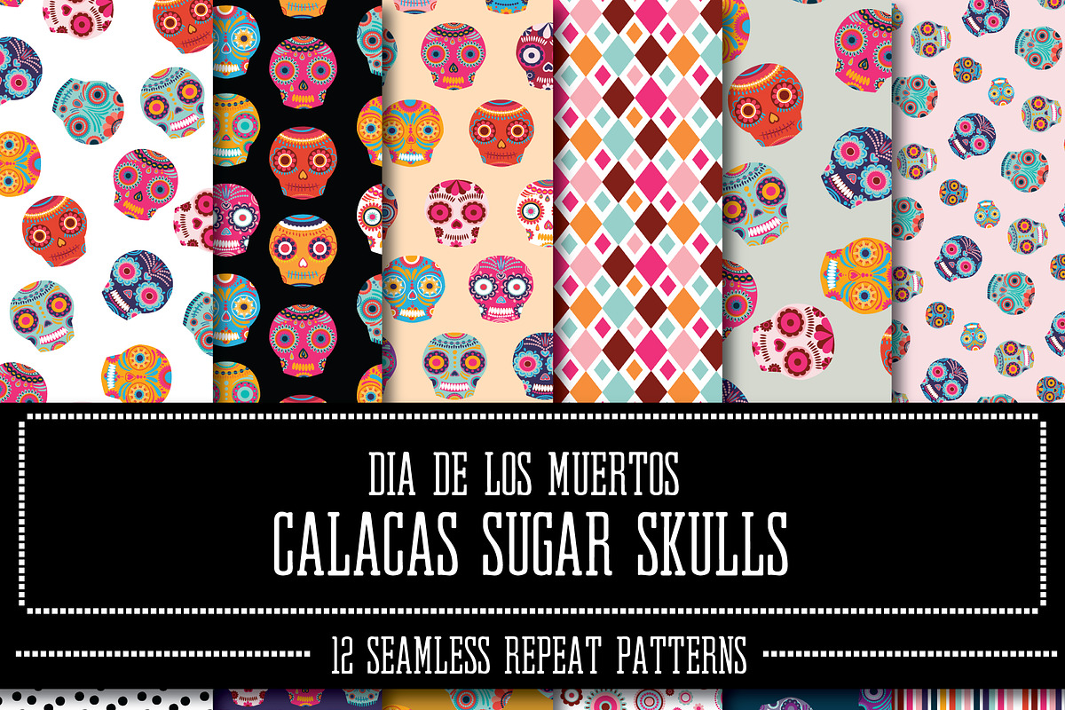 Dia de los Muertos: Sugar Skulls, a Texture Graphic by happychinchilla (Photo 1 of 3)