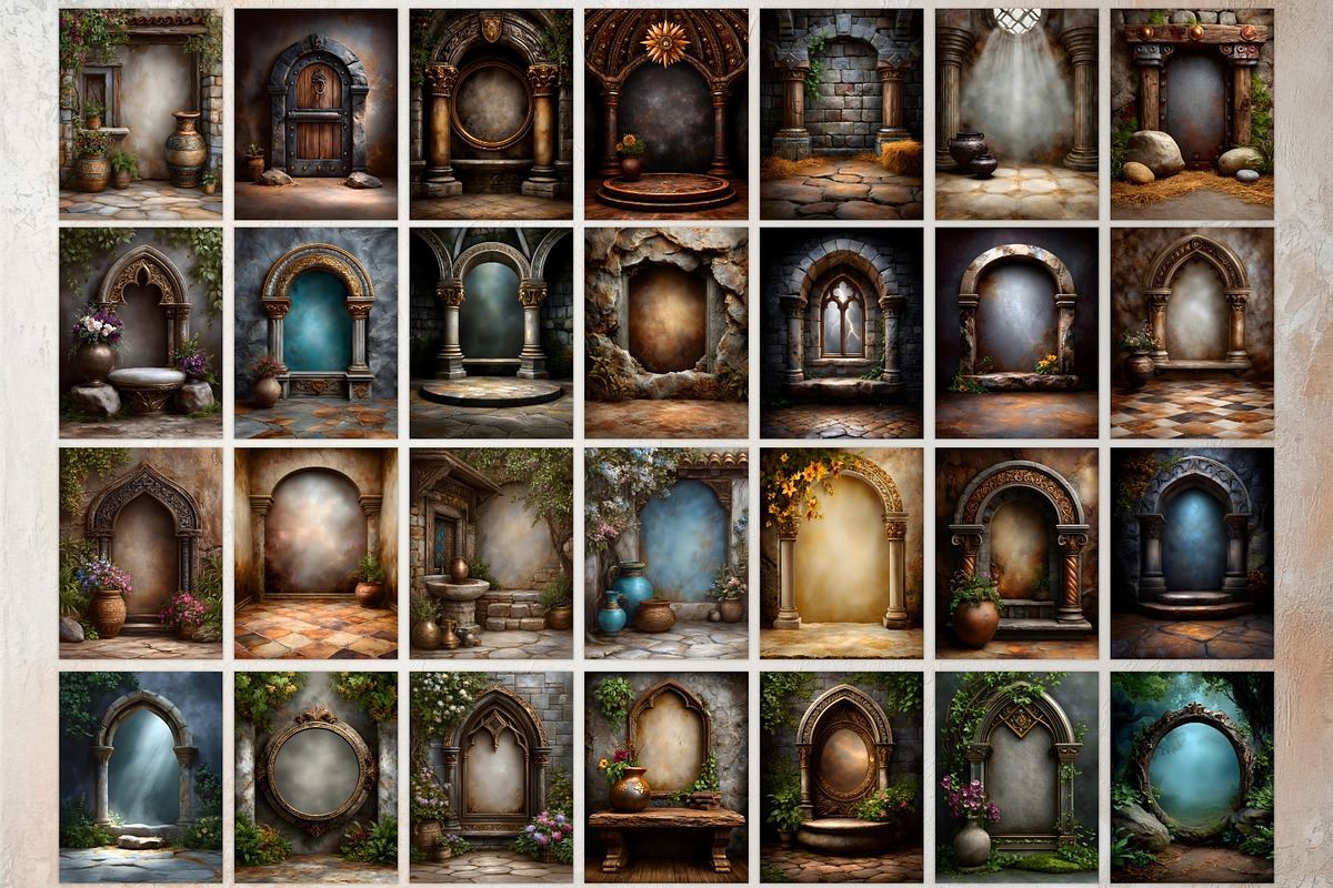 Medieval Fantasy Backgrounds & Frame, a Background Graphic by ThatsDesignArt (Photo 5 of 10)