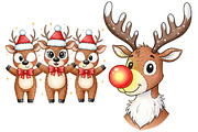 Cute & Funny Christmas Reindeer, an Illustration by DreamArtGraphic (Thumbnail 4 of 5)