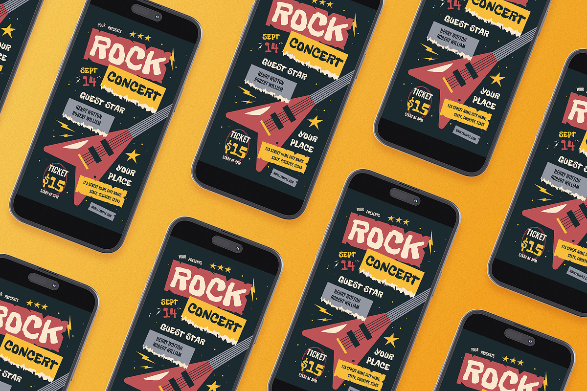 Grunge Rock Music Concert Flyer Set, a Flyer Template by Aiyari Graphic (Photo 2 of 3)