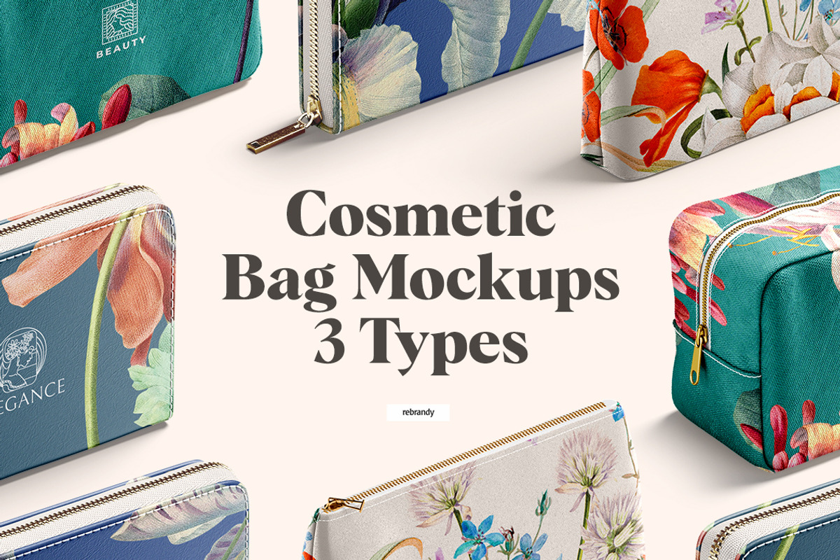 Cosmetic Handbag Mockups, a Merchandise Mockup by rebrandy (Photo 1 of 11)