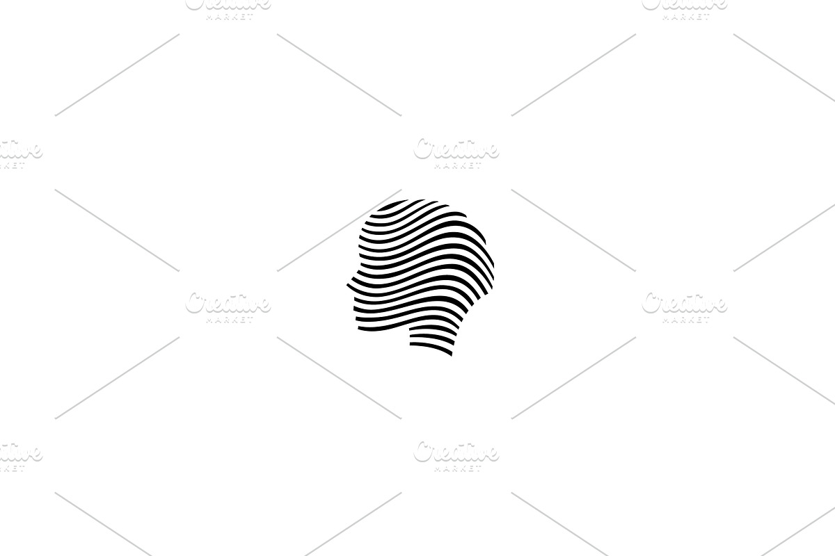 Elegant woman head vector logo, an Object Illustration by Bureau