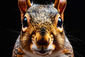 Close up portrait of a red squirrel with bright eyes, an Animal Photo by GoodGoods