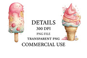 Whimsical ice cream Clipart, a Seasonal Illustration by Designworld (Thumbnail 3 of 10)