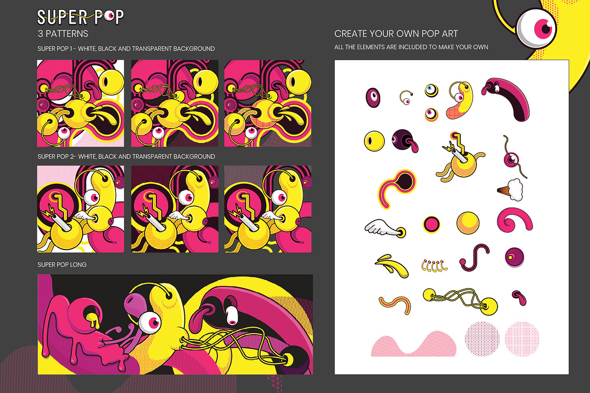 Super Pop - pop art pattern kit, a Pattern Graphic by Super Hello (Photo 2 of 5)