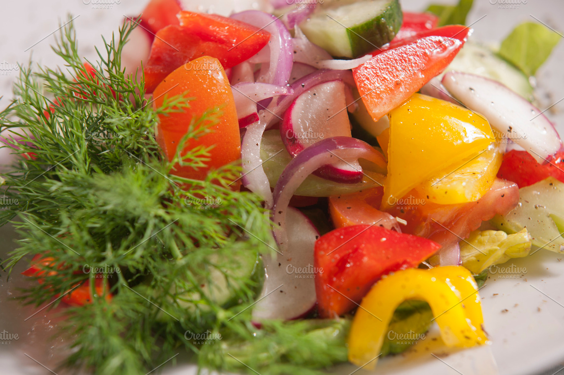 Vegetable Salad Featuring Salad Food And Pepper