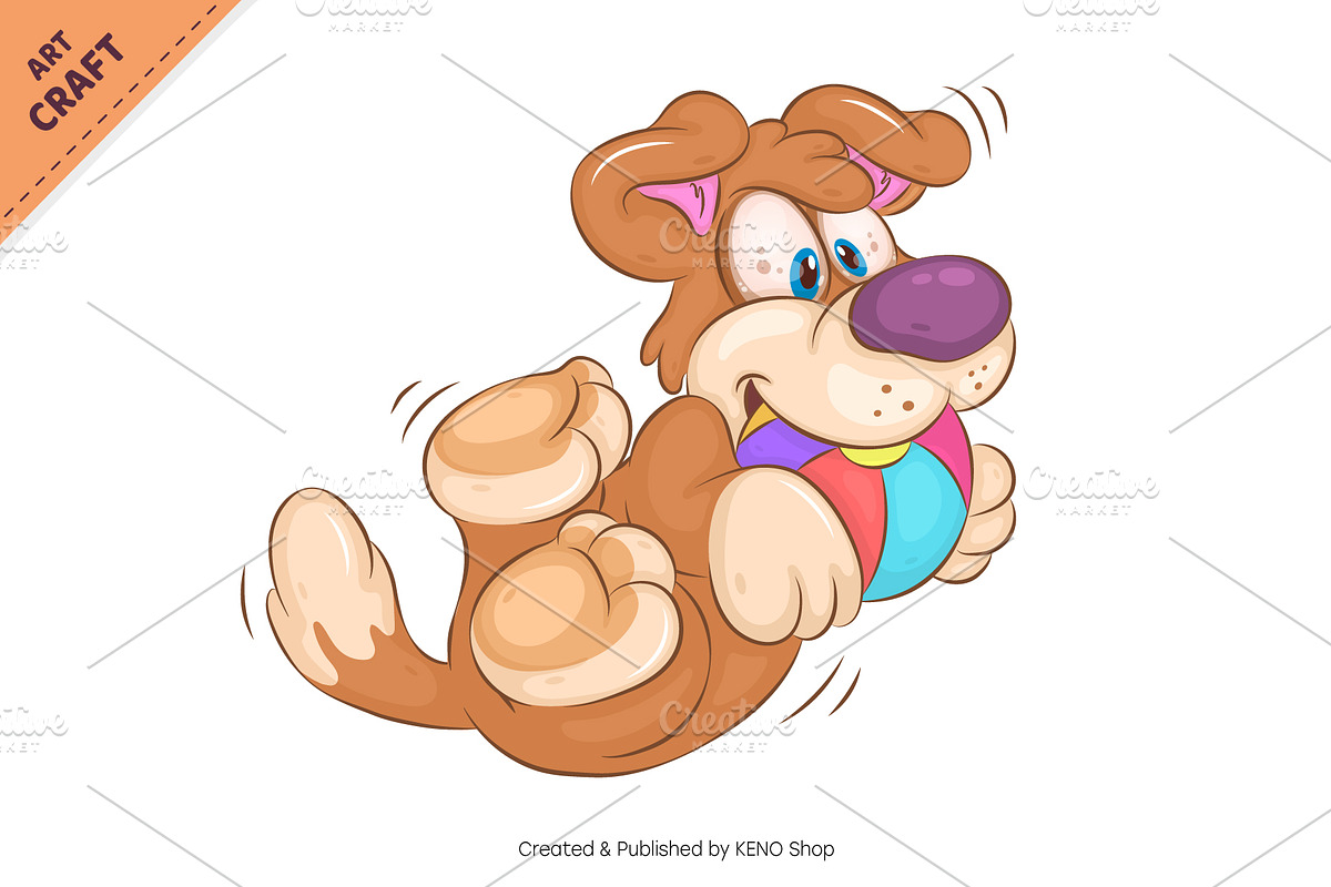 Playing Cartoon Dog. Clipart., an Animal Illustration by KENO Mascots (Photo 2 of 3)