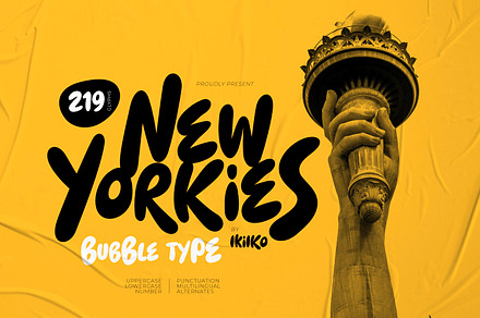 New Yorkies - Bubble Type, a Handwritten Font by ikiiko