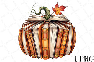 Fall Book Pumpkin Halloween Teacher, an Illustration by DreamPrint404