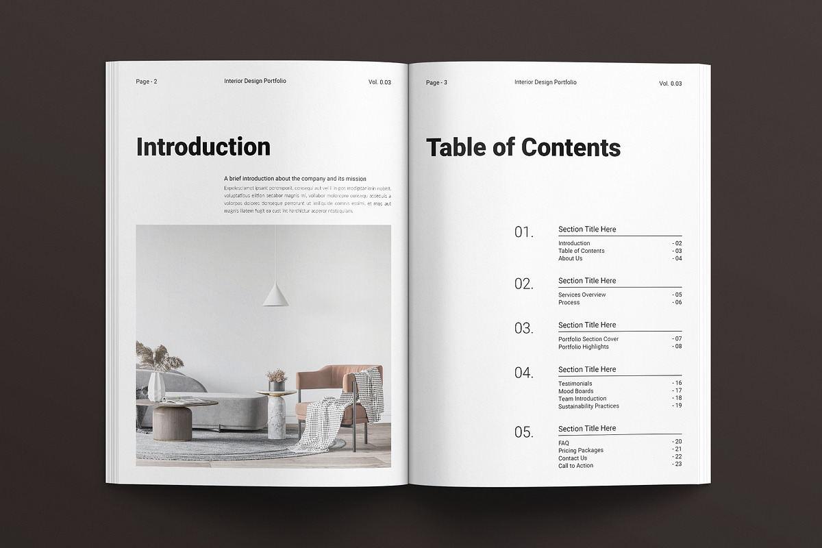 Interior Design Portfolio Template, a Brochure Template by E-Type (Photo 2 of 10)