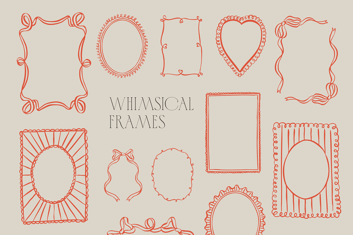 Whimsical Love Frames and Bows, an Object Graphic by DesignThatMatters (Photo 6 of 11)