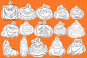 22Halloween Pumpkins Procreate Stamp