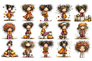Autumn Girl Pumpkin PNG Clipart, a Person Illustration by Nicolle's Colorful Art (Thumbnail 4 of 5)