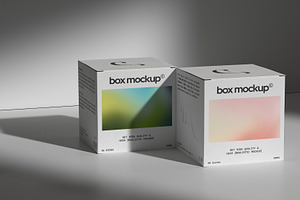 Square Box Mockup - 5 Scenes