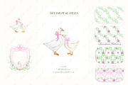 Mother Goose Pink Watercolor Crest, a Graphic by LABFcreations (Thumbnail 2 of 5)