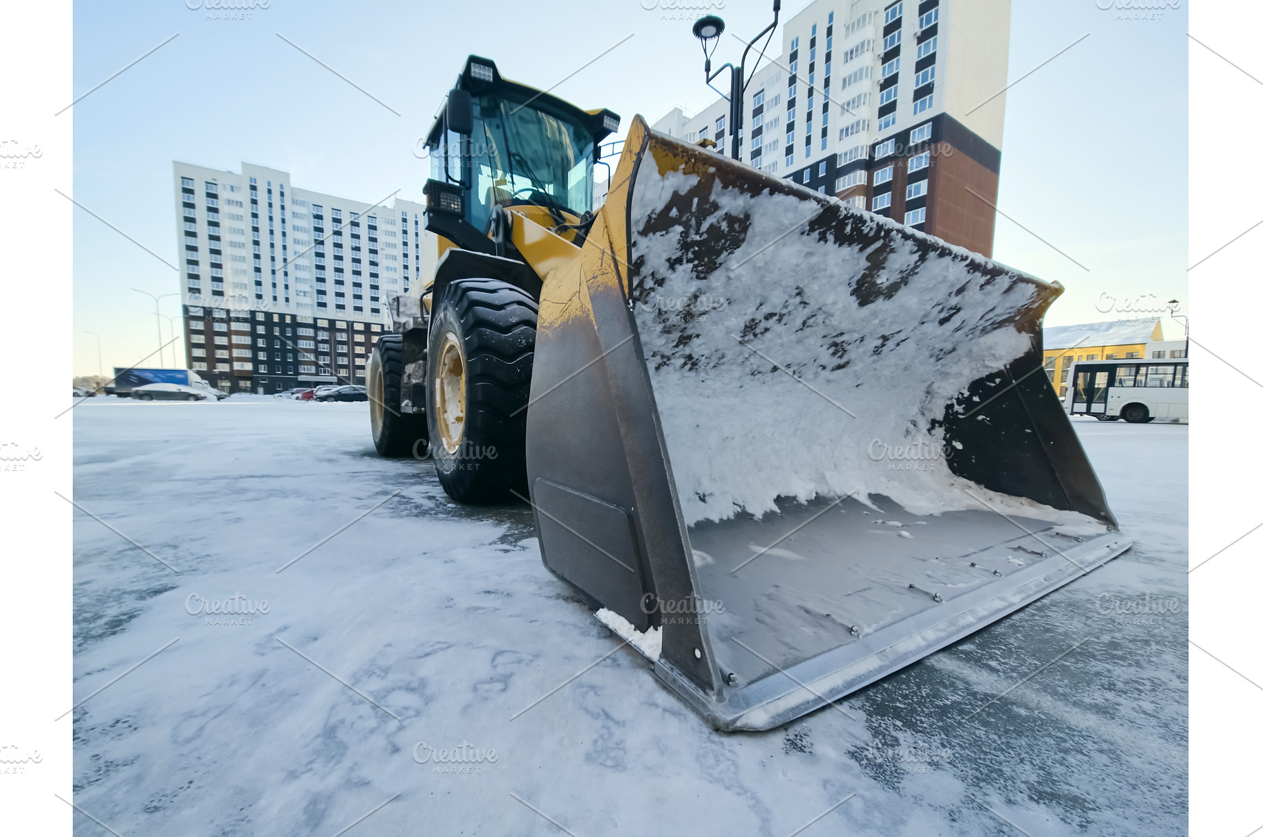 A large snow removal vehicle is, an Architecture Photo by darksoul72