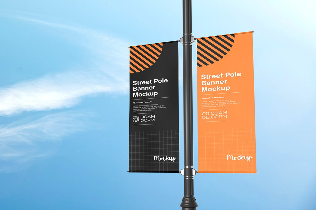 Street Pole Banner Mockup, an Advertising Mockup by AndikaGraphic (Photo 3 of 4)