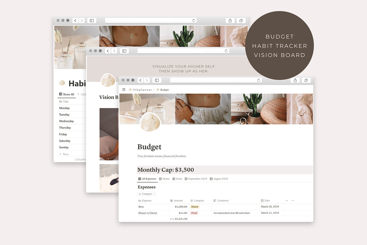 Notion Life Planner, a Stationery Template by AestheticOrganizer (Photo 7 of 10)