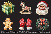 Christmas Time Watercolor Clipart, an Illustration by RobertsArt (Thumbnail 4 of 7)