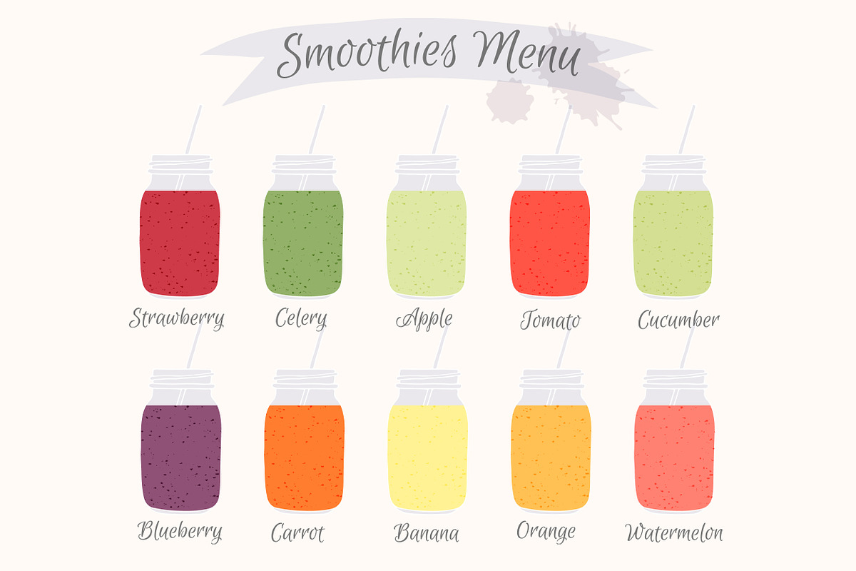 Collection fruit smoothies., a Food Illustration by itiir (Photo 2 of 11)