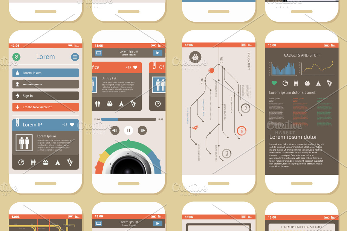 Simple vector template interface preview 3