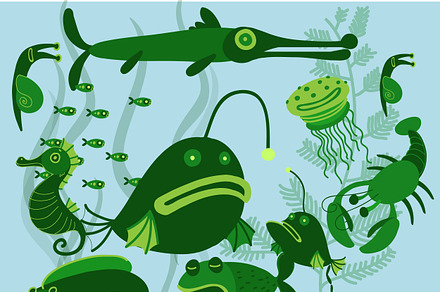 River fish in vector set
