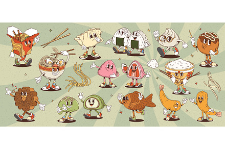 Groovy asian cuisine food, a Food Illustration by Buch&Bee