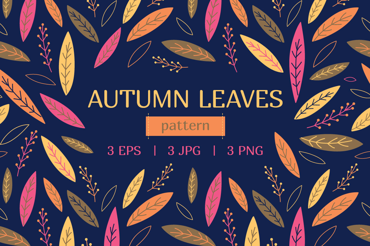 Autumn leaves pattern, a Pattern Graphic by moibalkon (Photo 1 of 3)