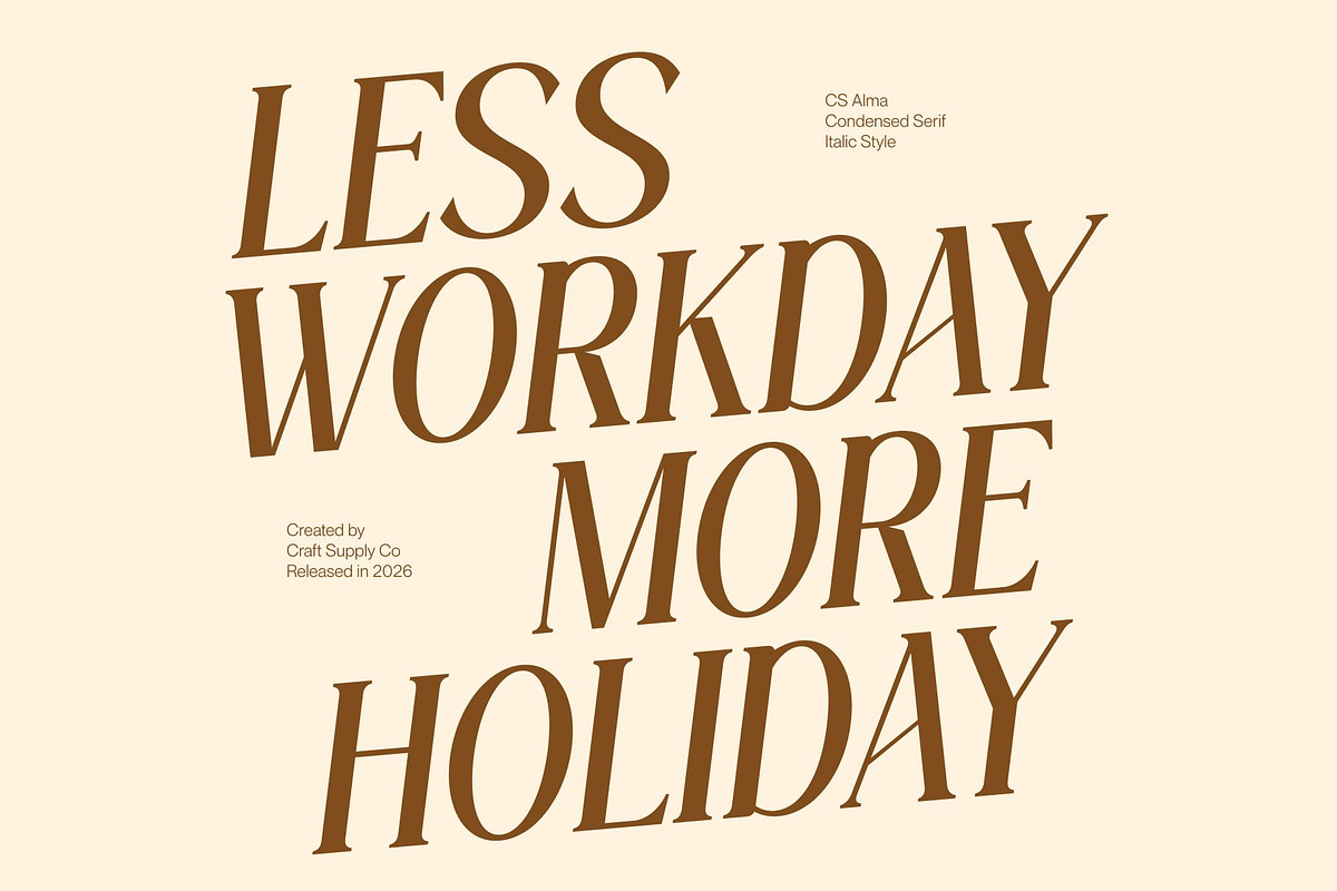 CS Alma – Condensed Font, a Serif Font by Craft Supply Co. (Photo 7 of 8)