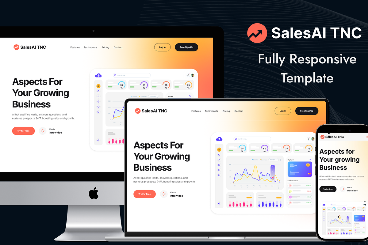 SalesAi TNC - AI SaaS HTML Template, a HTML Template by TNCFlow (Photo 2 of 5)