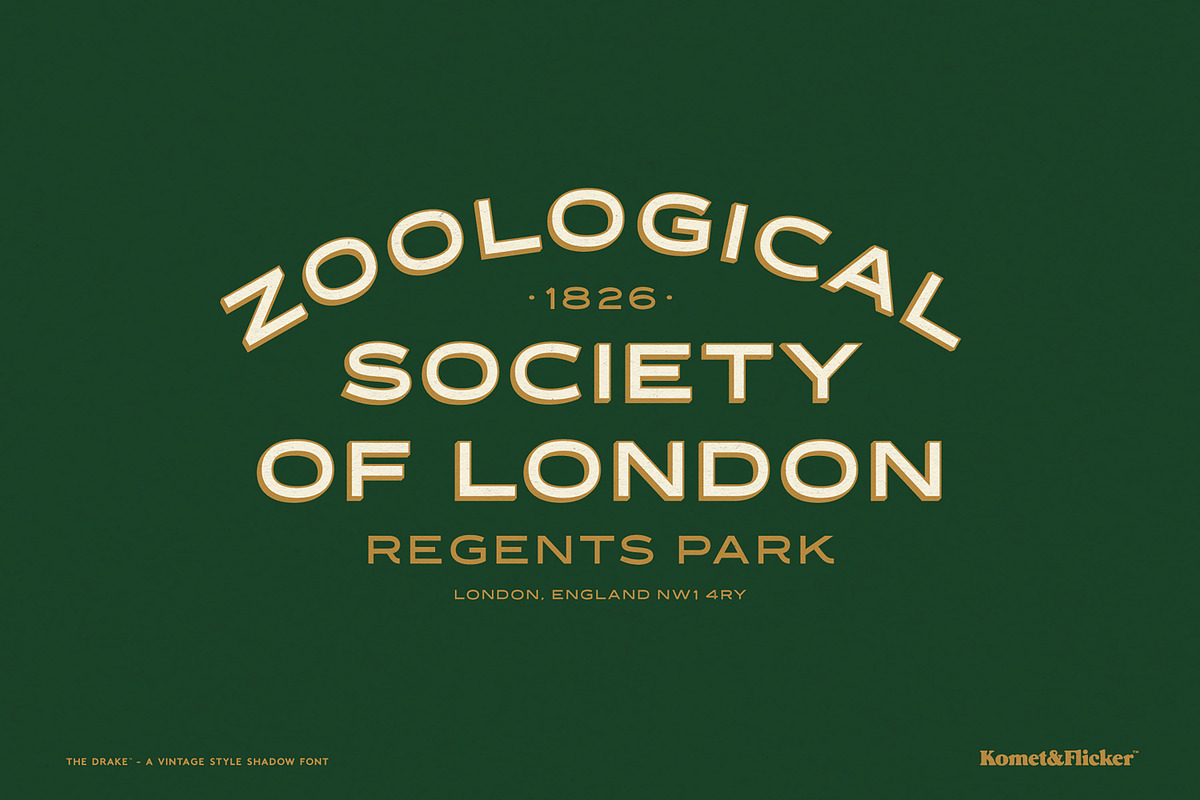 The Drake - A Vintage Shadow Font, a Sans Serif Font by Komet & Flicker (Photo 8 of 14)