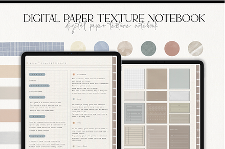 Digital Notebook - Paper Texture, a Stationery Template by MainichiDesign