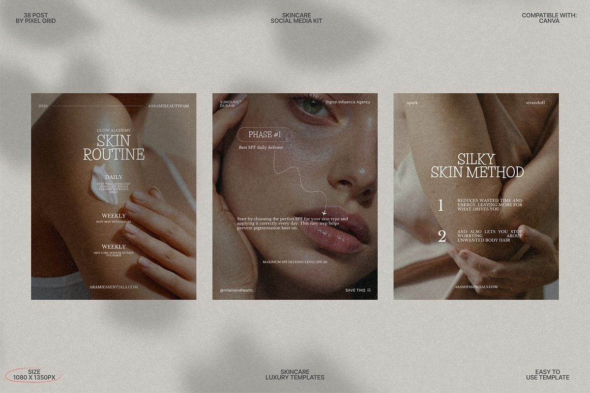 Aesthetic Skincare Post Templates preview 4