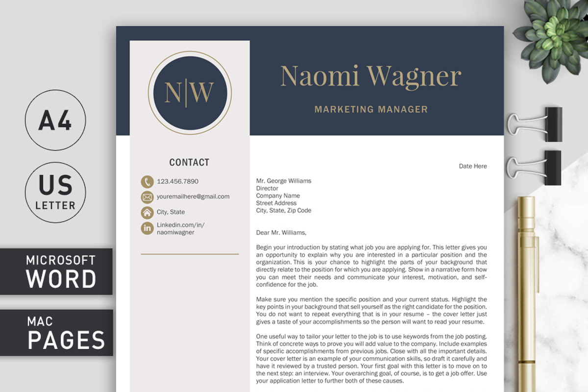 Resume Template / CV Template, a Resume Template by Klamp Studio (Photo 4 of 9)