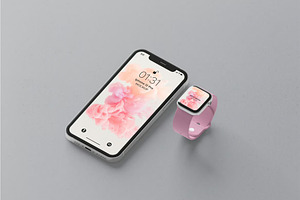 Smart Watch and Phone Mockup, an Advertising Mockup by Se٧enStudio
