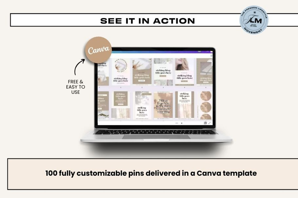 100 Pins - Neutral Aesthetic, a Social Media Template by Freedom Business Shop (Photo 2 of 9)