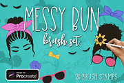Messy bun builder Procreate brushes, a Brush Add-On by Brushed Rose (Thumbnail 1 of 5)