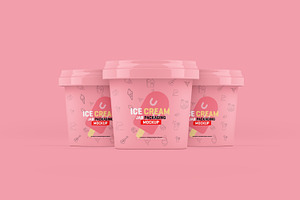 Ice Cream Jar Packaging Mockup