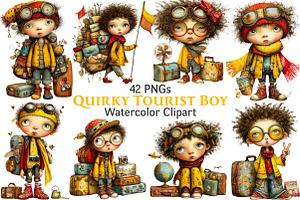 Quirky Tourist Boy Clipart, an Illustration by Pixels.Craft
