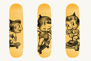 Skating Baby Illustrations