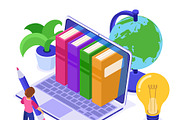 Online distance education from home, an Education Illustration by TAlex (Thumbnail 6 of 6)