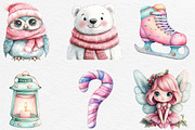 Kawaii Pink Mint Christmas Clipart, an Illustration by Black Bird Studio (Thumbnail 6 of 6)