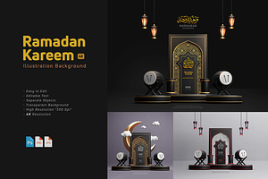 3D Ramadan Kareem Decorative, a Decorative Illustration by Modaldesain