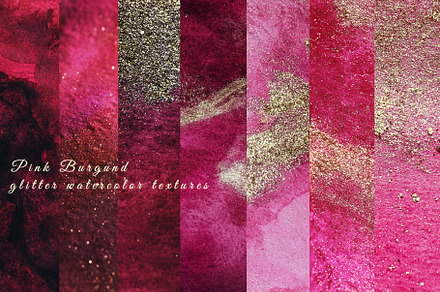 Pink Burgund watercolor textures