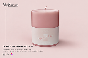 Label in Candle Mockup, an Advertising Mockup by skybluecreative