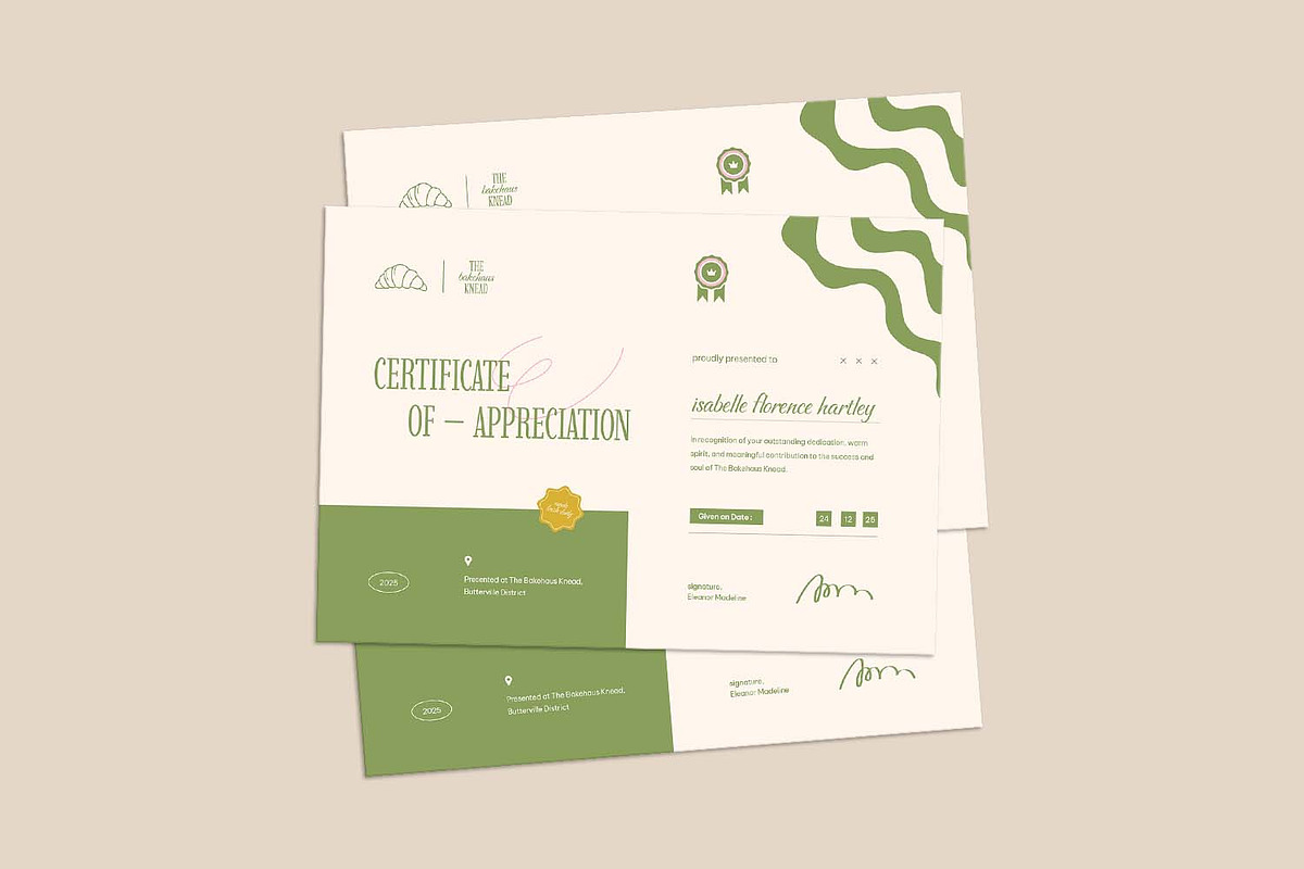 Bakehaus Appreciation - Certificate, a Print Template by VUNIRA (Photo 2 of 3)