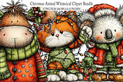 Christmas Animal Whimsical Clipart, an Illustration by SinaCreation (Thumbnail 1 of 7)