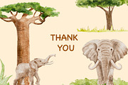 Elephant Safari Watercolor set, an Animal Illustration by KlymchukArtworks (Thumbnail 8 of 8)